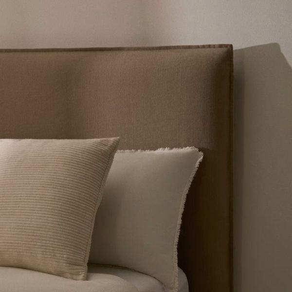 TETE DE LIT DEHOUSSABLE JAIRA160 CM LIN ET COTON TAUPE