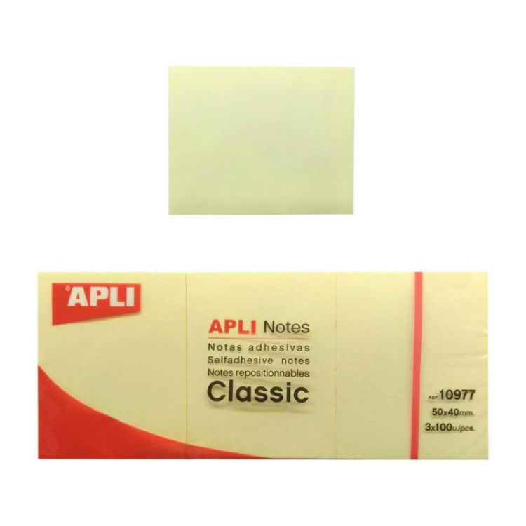 LOT DE 3 MINI-BLOCS 100 NOTES REPOSITIONNABLES RECTANGLES 