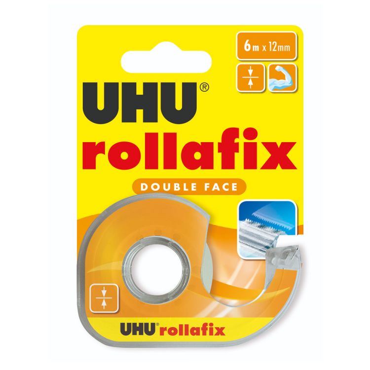 RUBAN ADHESIF DOUBLE FACE ADHESIF ROLLAFIX 6Mx12MM