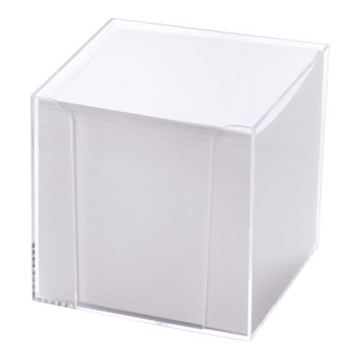 BLOC CUBE TRANSPARENT POUR 700 FEUILLES PAPIER BLANC