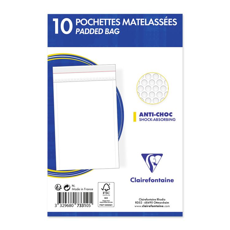 10 POCHETTES A BULLES FERMETURE AUTO-ADHESIVE 270 x 360