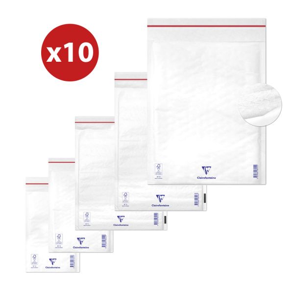 10 POCHETTES A BULLES FERMETURE AUTO-ADHESIVE 270 x 360