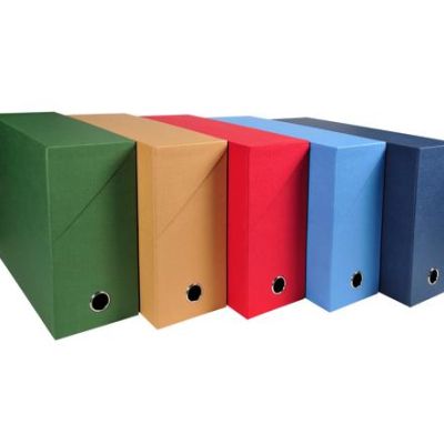 BOITE DE CLASSEMENT PAPIER TOILE 12CM