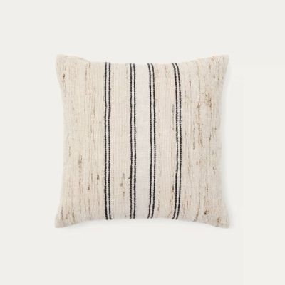 HOUSSE DE COUSSIN DORIEN BEIGE A RAYURES