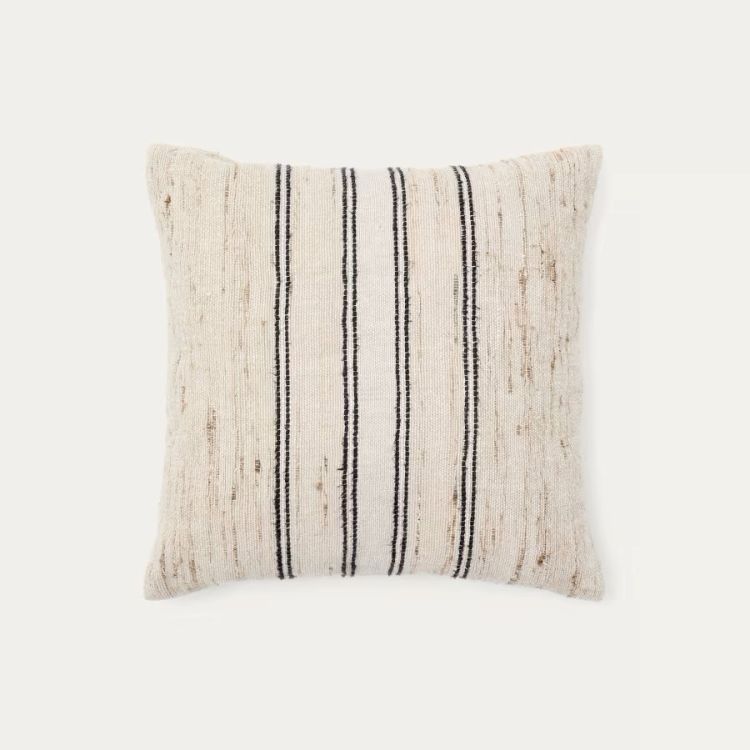 HOUSSE DE COUSSIN DORIEN BEIGE A RAYURES