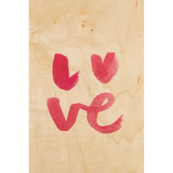 CARTÃO DE AMOR PINTADO EM MADEIRA VERMELHA