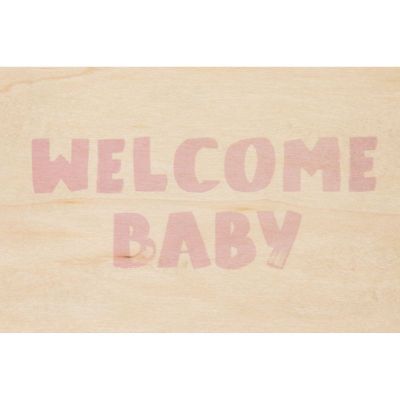 WELCOME BABY PINK GREETING CARD
