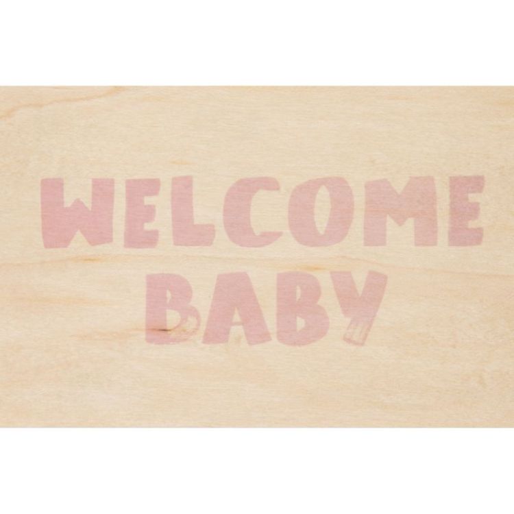 WELCOME BABY PINK GREETING CARD