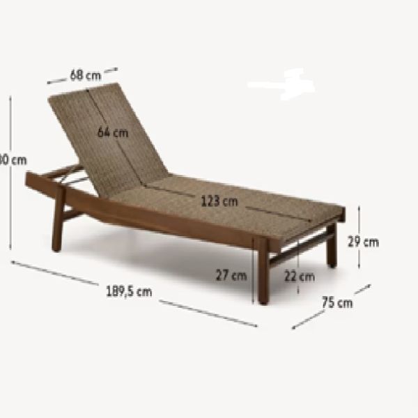 TRANSAT ITANI EN BOIS D ACACIA ET ROTIN