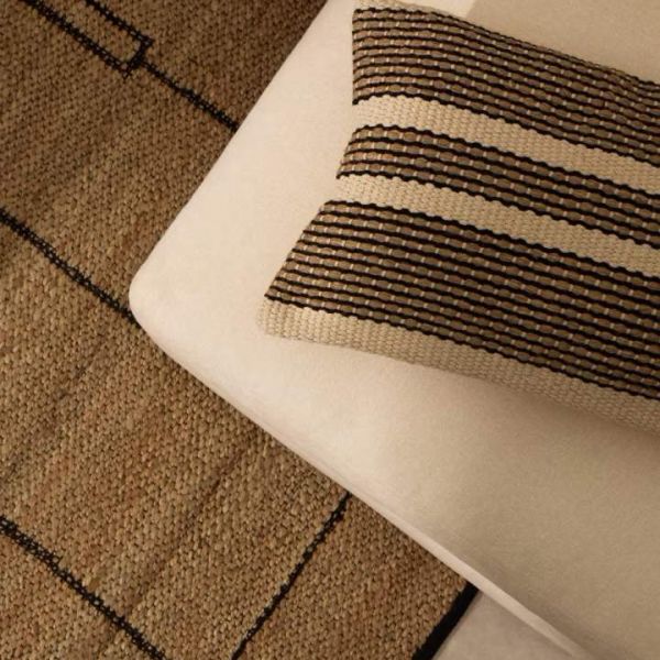 HOUSSE DE COUSSIN AYLIN EN COTON ET JUTE BEIGE
