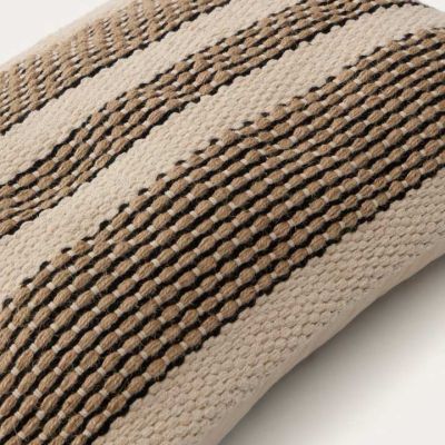 HOUSSE DE COUSSIN AYLIN EN COTON ET JUTE BEIGE 2