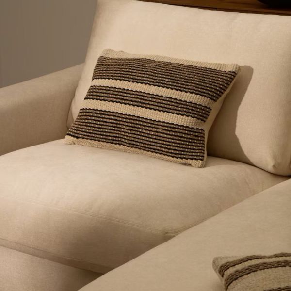 HOUSSE DE COUSSIN AYLIN EN COTON ET JUTE BEIGE