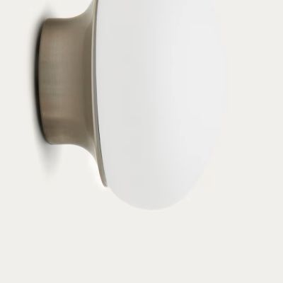 APPLIQUE BAMILA EN VERRE FUME ET NICKEL D15CM