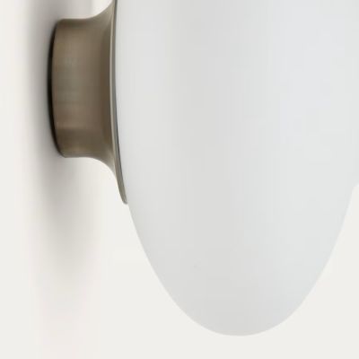 APPLIQUE BAMILA EN VERRE FUME ET NICKEL D25CM