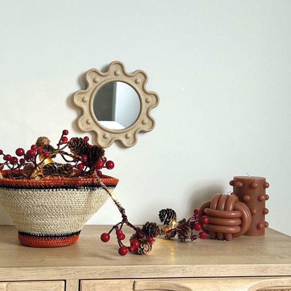 MIROIR ROND ETHNIC DIA 16,8 cm