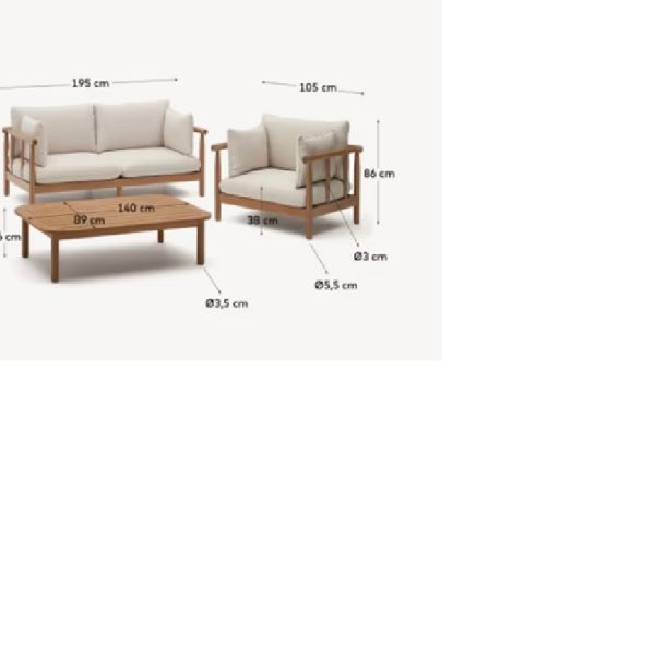 SACOVA ENSEMBLE 2 FAUTEUILS CANAPE 2 PL ET TABLE BASSE