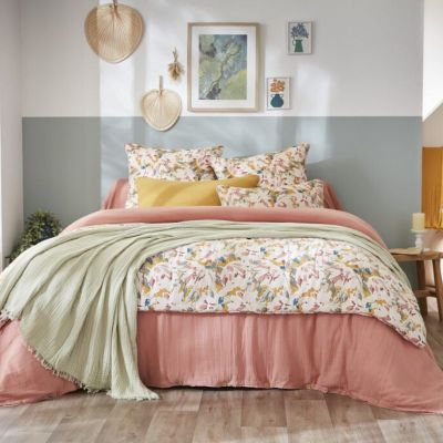 BOUT DE LIT 90 X 200 CM GAZE DE COTON IMPRIMEE CLARENCE 2