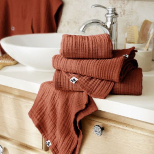 DRAP DE BAIN GAIA 90 X 150 CM GAZE DE COTON