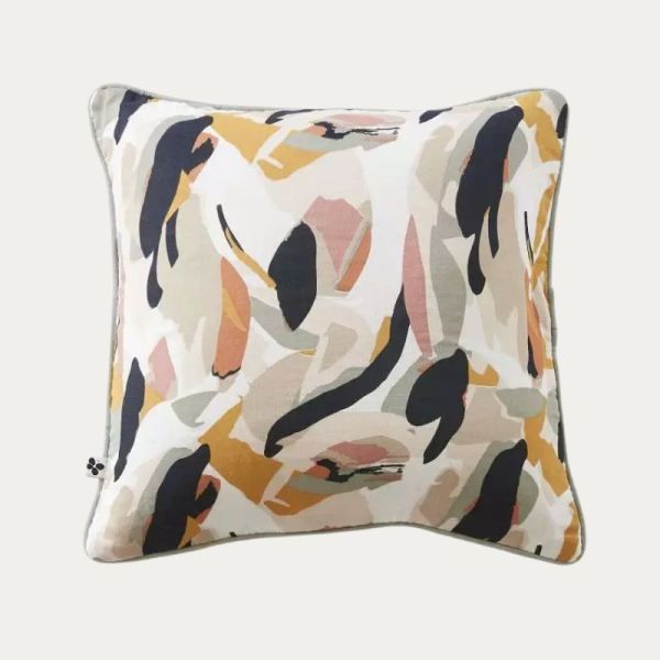 COUSSIN DEHOUSSABLE AVEC PASSEPOIL 45 X 45 CM GAZE DE COTON IMPRIME JULIA