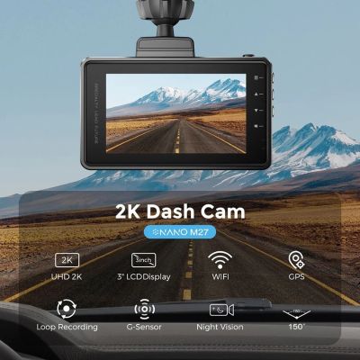 DASHCAM M27 2K QUADHD WIFI GPS 32 GO 2