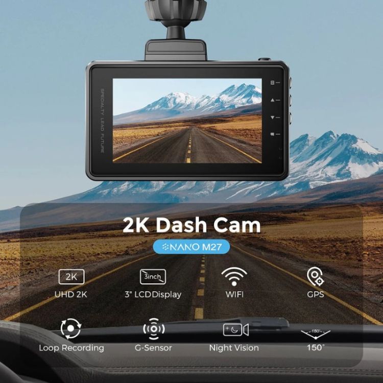 DASHCAM M27 2K QUADHD WIFI GPS 32 GO
