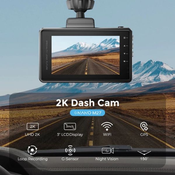 DASHCAM M27 2K QUADHD WIFI GPS 32 GO