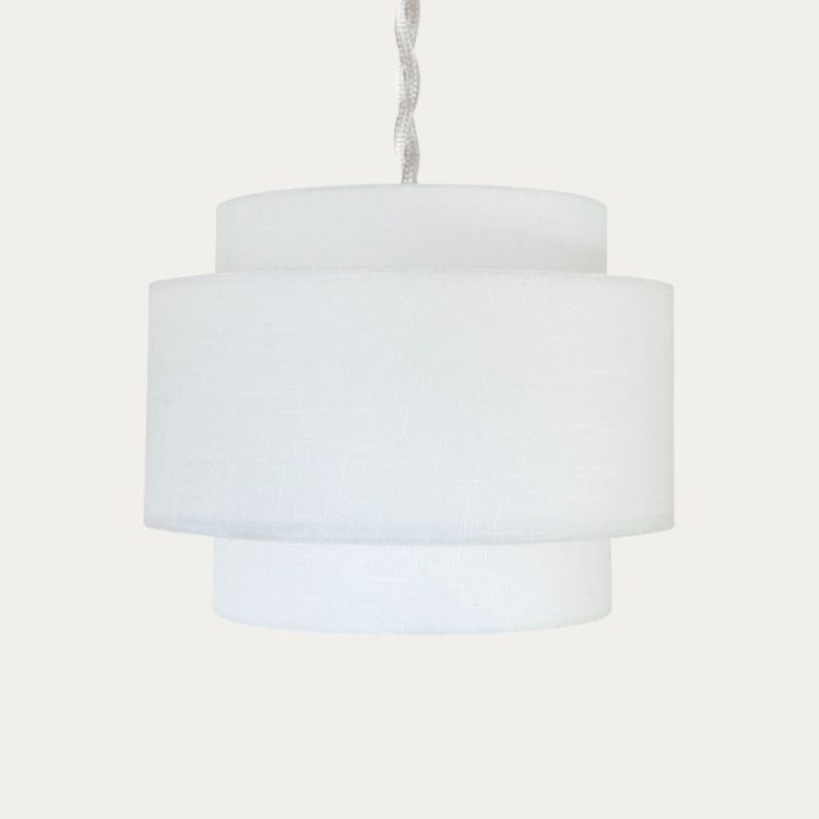 ABAT-JOUR POUR SUPENSION SOLAIRE TISSU BLANC