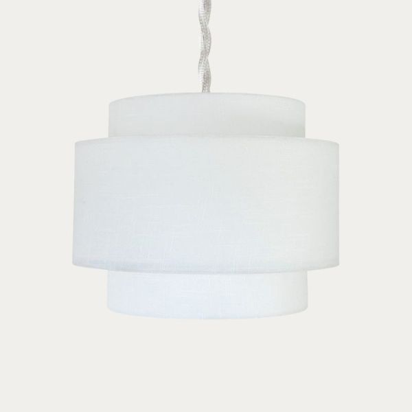 ABAT-JOUR POUR SUPENSION SOLAIRE TISSU BLANC