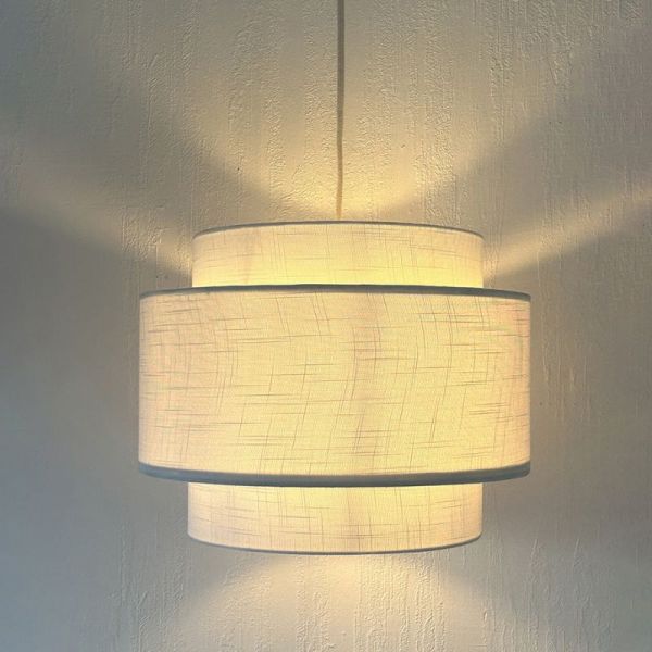 ABAT-JOUR POUR SUPENSION SOLAIRE TISSU BLANC