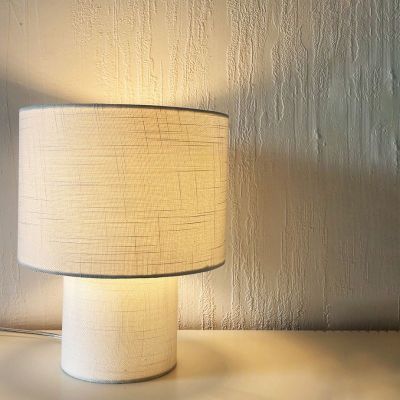 LAMPE DE TABLE SATURNE 28 CM BLANC