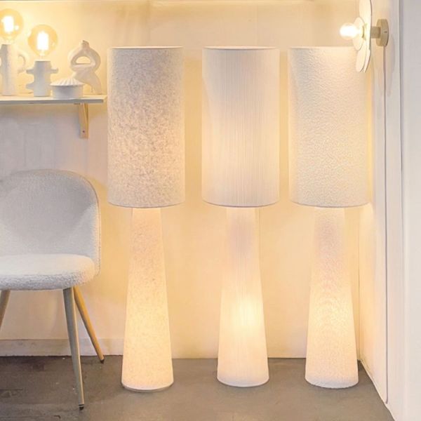 LAMPADAIRE SATURNE H130 CM VELOURS COTELE