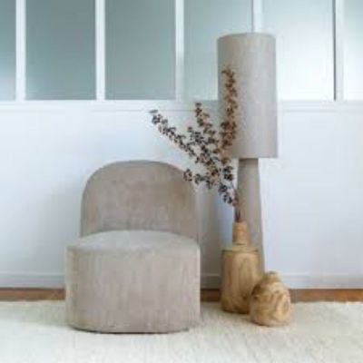 LAMPADAIRE SATURNE H130 CM LIN BEIGE 2