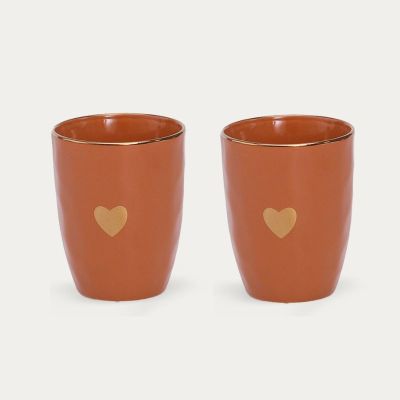 SET DE 2 GOBELETS MATINS CALINS D8 OCRE