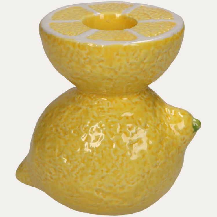 BOUGEOIR EN FAIENCE CITRON