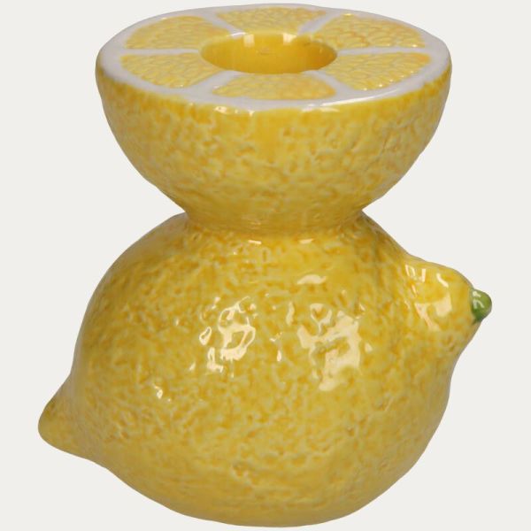BOUGEOIR EN FAIENCE CITRON