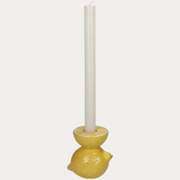 BOUGEOIR EN FAIENCE CITRON