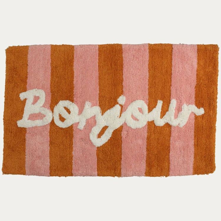 TAPIS DE BAIN BONJOUR COTON MULTICOLORE 50X80 CM
