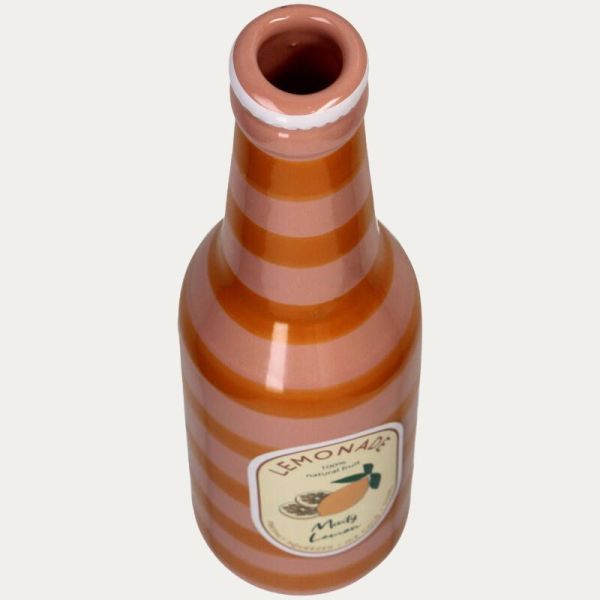 VASE BOUTEILLE LIMONADE CITRON FAIENCE FINE