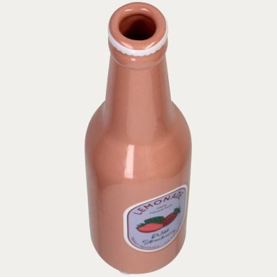 VASE BOUTEILLE LIMONADE FRAISE FAIENCE FINE 2