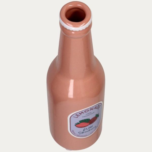 VASE BOUTEILLE LIMONADE FRAISE FAIENCE FINE