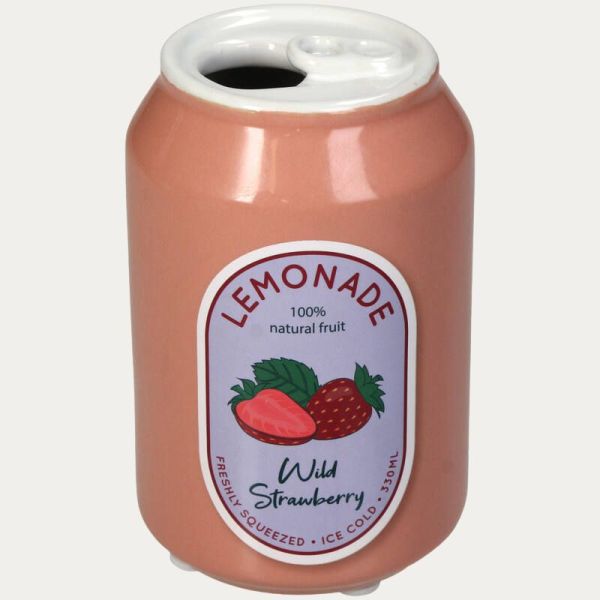VASE CANETTE LIMONADE FRAISE FAIENCE FINE