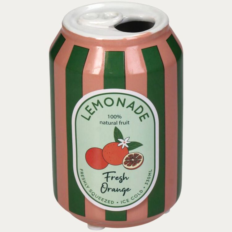 VASE CANETTE LIMONADE FRAISE FAIENCE FINE