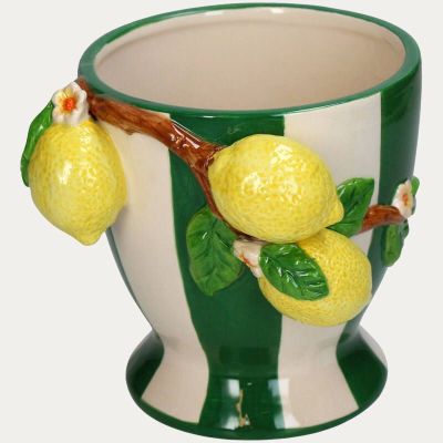POT DE FLEURS DOLOMITE CITRON 14X15.5X14.7CM