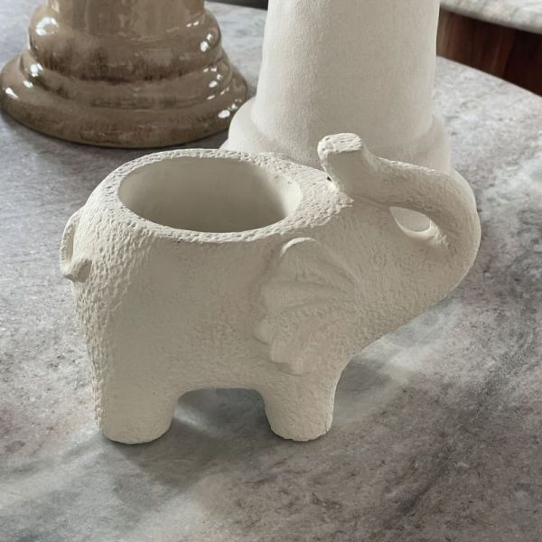 STATUE DECO ELEPHANT ECRU