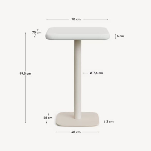TABLE EXTERIEUR DINA PLATEAU EN BETON ET PIED EN ACIER