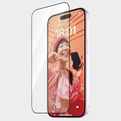 VERRE TREMPE POUR IPHONE 15 COUPE ULTRA LARGE AVEC EASYLINER 2