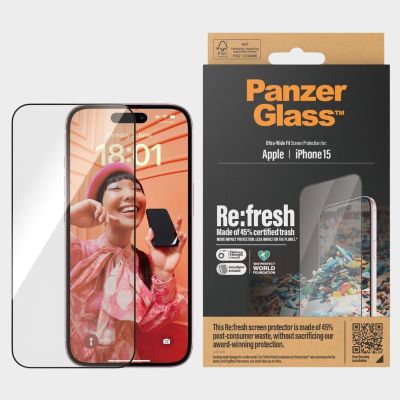 VERRE TREMPE POUR IPHONE 15 COUPE ULTRA LARGE AVEC EASYLINER